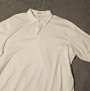 Peter Millar Solid White Polo.